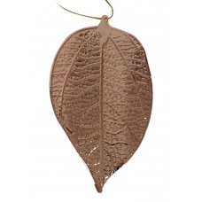 Χριστουγεννιάτικο Κρεμαστό Μεταλλικό Φύλλο, Μπρονζέ (14cm)